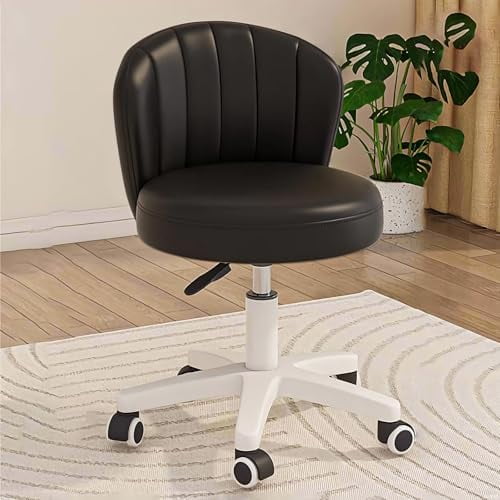 Home Office Chair with Wheels PU Leather Swivel Drafting Chair with ...