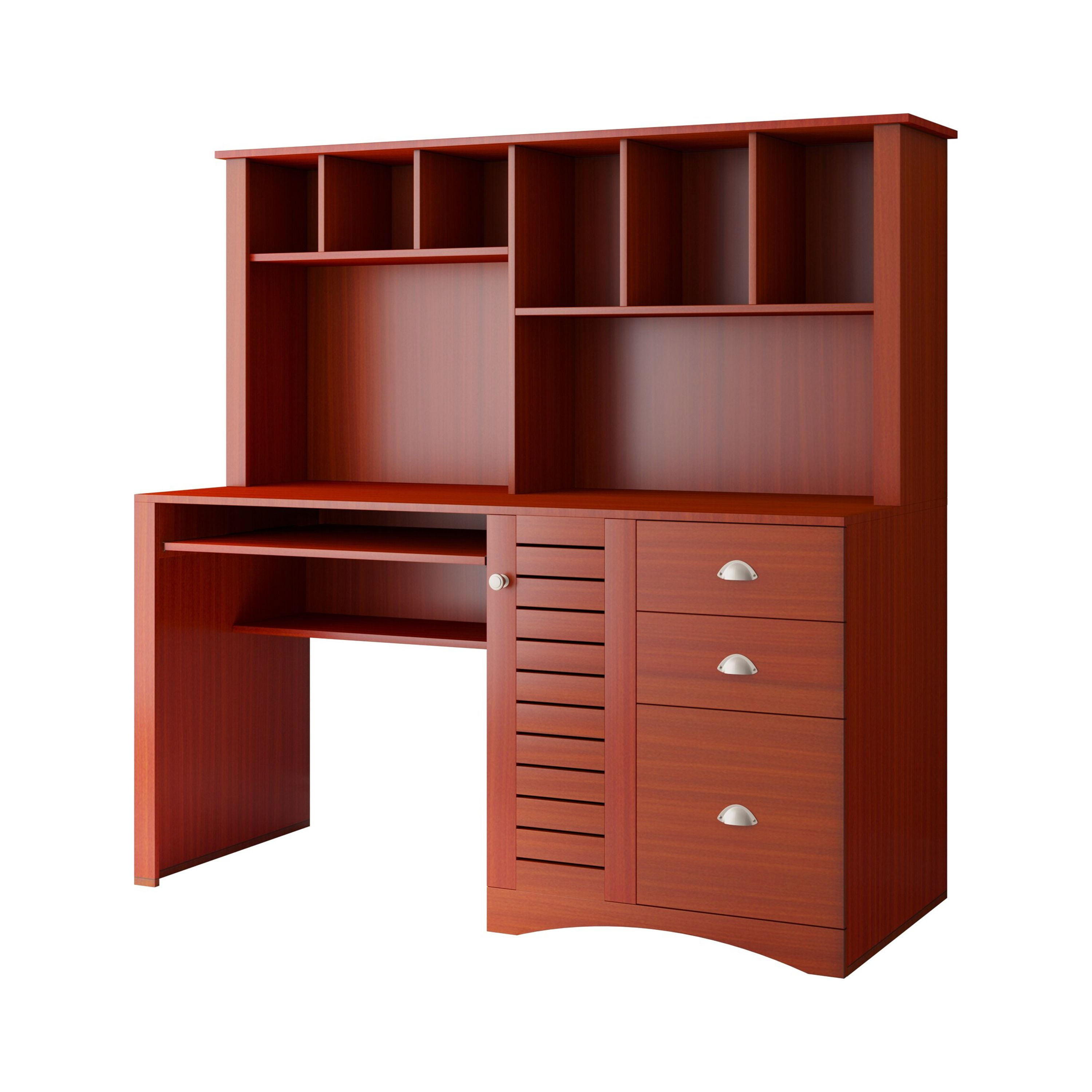 Home Office Computer Desk with Hutch Dark Brown Walmart