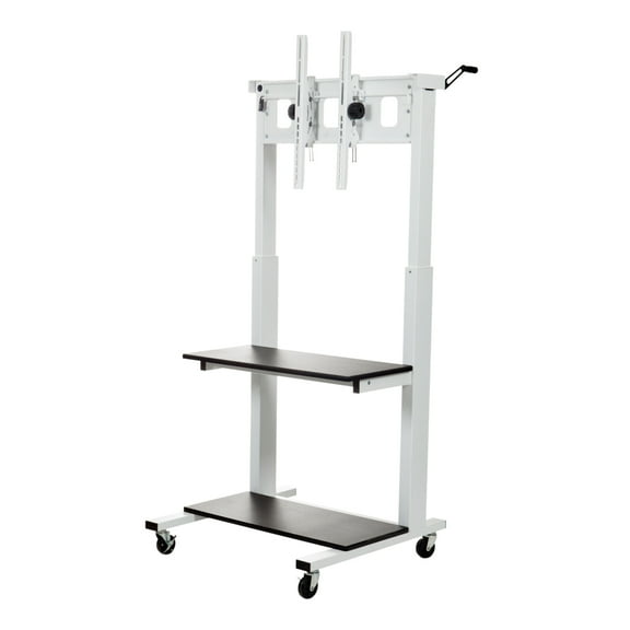 Home Office Crank Adjustable Flat Panel Clcd Lcd Tv Cart - White, Black