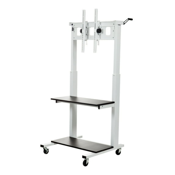Home Office Crank Adjustable Flat Panel Clcd Lcd Tv Cart - White, Black