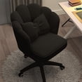 thumbnail image 1 of Home Office Desk Butterfly Chair with Mid-Back Upholstered Modern Tufted Computer Task Chair Swivel Height Adjustable Velvet Vanity Makeup Chair, 1 of 6