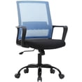 thumbnail image 1 of Home Office Desk Chair Mesh Computer Chair Adjustable Mid-Back Office Chair Back Support Rolling Swivel Task Chair with Arms and Lumbar Support for Adults, Blue, 1 of 7