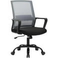 thumbnail image 1 of Home Office Desk Chair Mesh Computer Chair Adjustable Mid-Back Office Chair Back Support Rolling Swivel Task Chair with Arms and Lumbar Support for Adults, Gray, 1 of 7