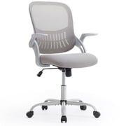 Home Office Desk Chair, Mesh Mid Back Computer Ergonomic with Larger Seat, Height Adjustable 360  Swivel Task with Lumbar Support and Flip UP Armrests for Women Adults