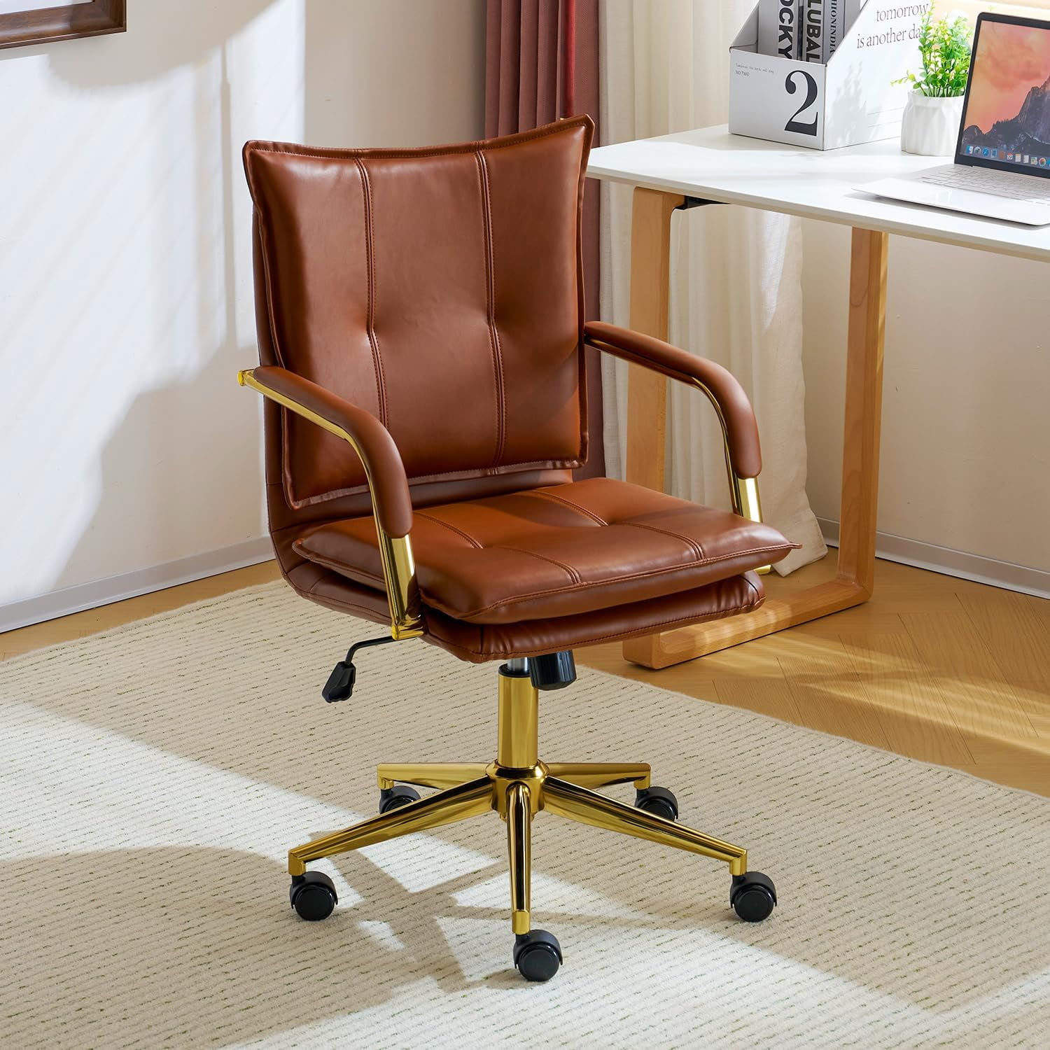 Home Office Desk Chair Modern Velvet Office Computer Chair Height ...