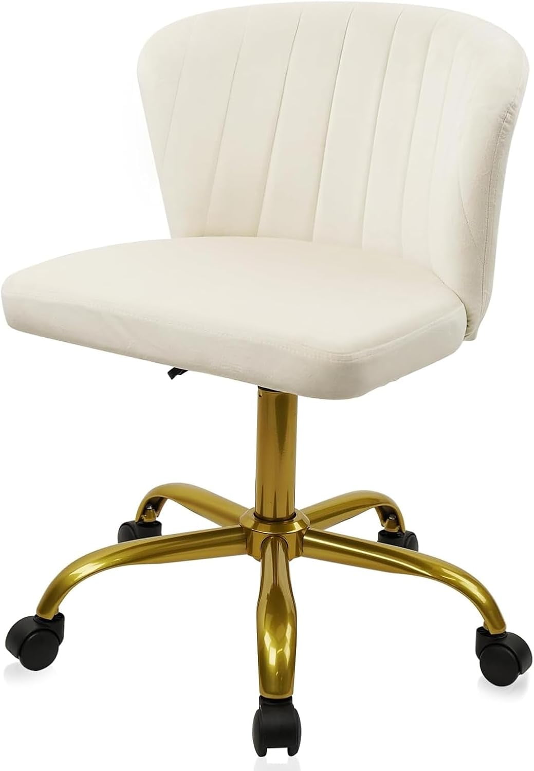 Home Office Desk Chair Velvet Vanity Chairs Gold Base, Ergonomic Small ...