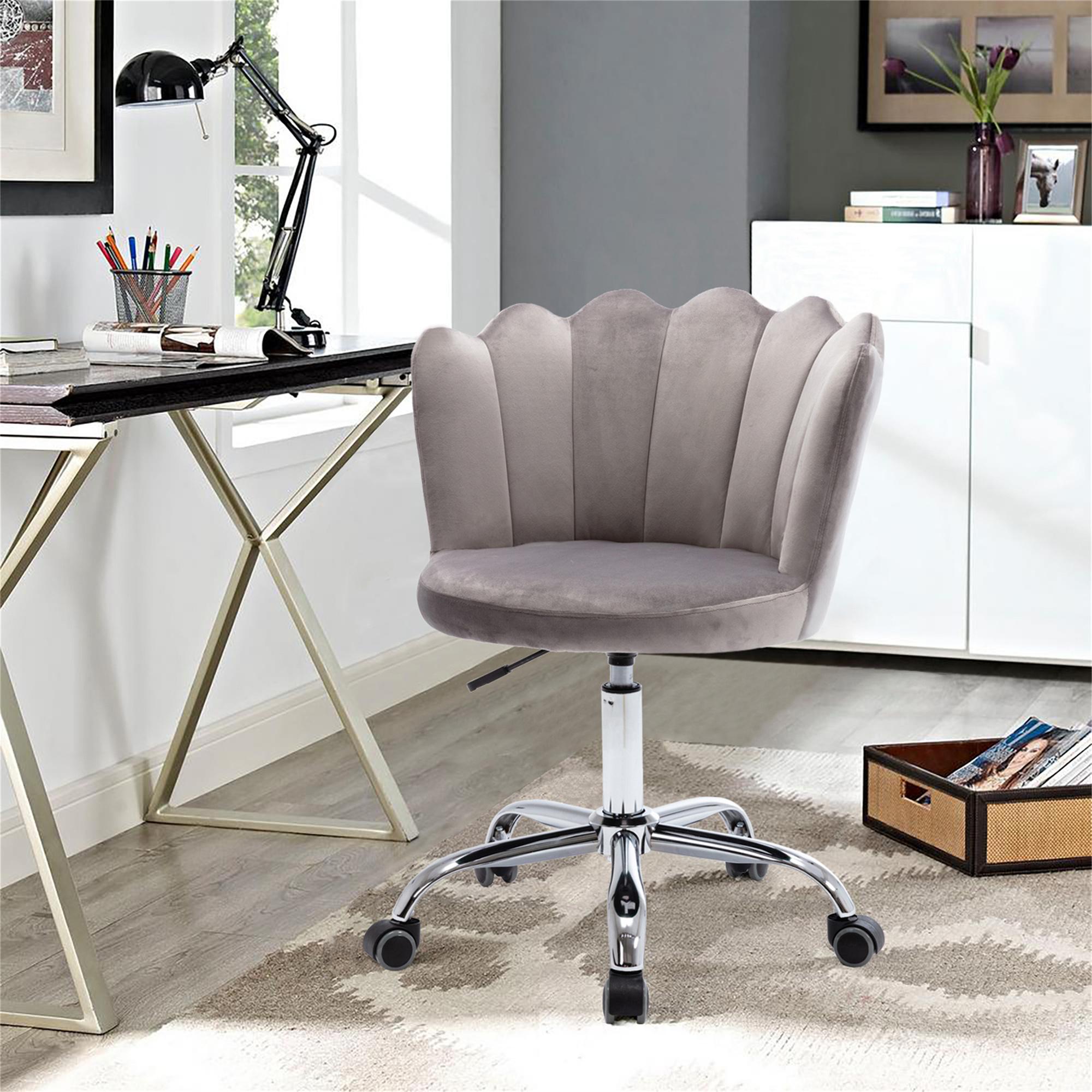 Home Office Desk Chair With Wheels, Modern Leisure Velvet 360 Swivel ...