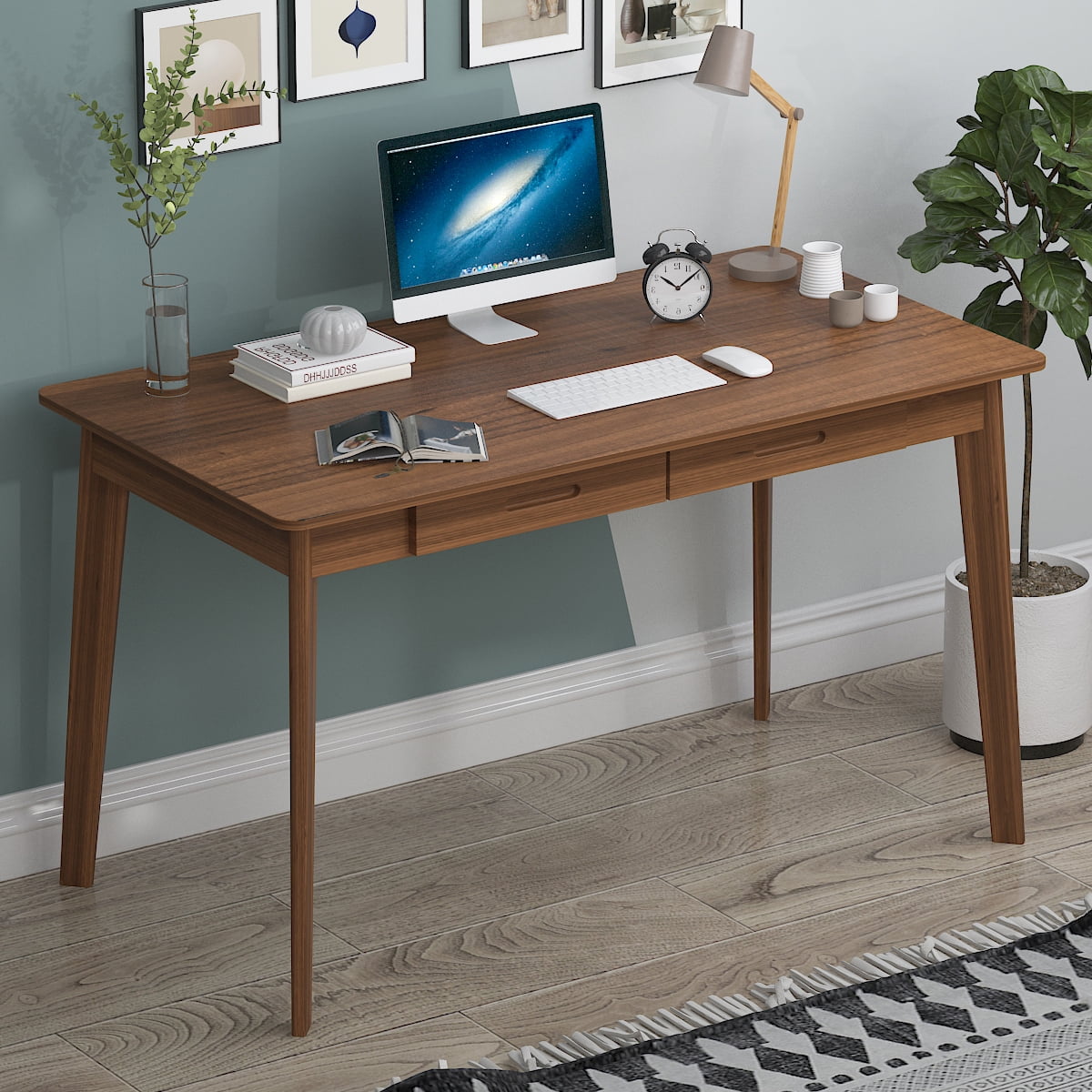 Office Desk, Computer Desk with Drawers 47 Study Writing Desks for Home