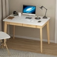 thumbnail image 1 of Home Office Desk Computer Desk, Writing Table with Drawers Study Workstation, White, 39.4"*21.7", 1 of 7