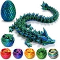 thumbnail image 1 of Home Office Desk Decor3D Printed Dragon Egg Crystal 3D Dragon Fidget Toys for Adult Articulated Dragon Egg Surprise Dragon Gifts,Blue, 1 of 5