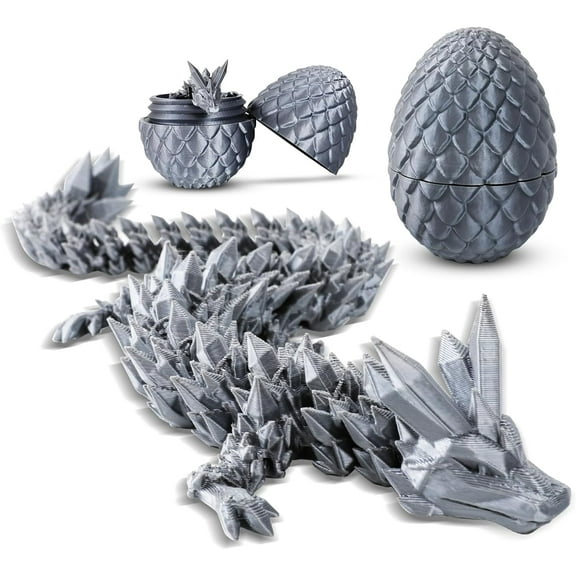 Home Office Desk Decor3D Printed Dragon Egg Crystal 3D Dragon Fidget Toys for Adult Articulated Dragon Egg Surprise Dragon Gifts