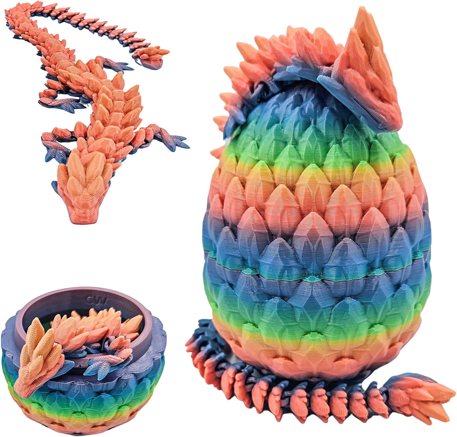 Home Office Desk Decor3D Printed Dragon Egg Crystal 3D Dragon Fidget Toys for Adult Articulated Dragon Egg Surprise Dragon Gifts