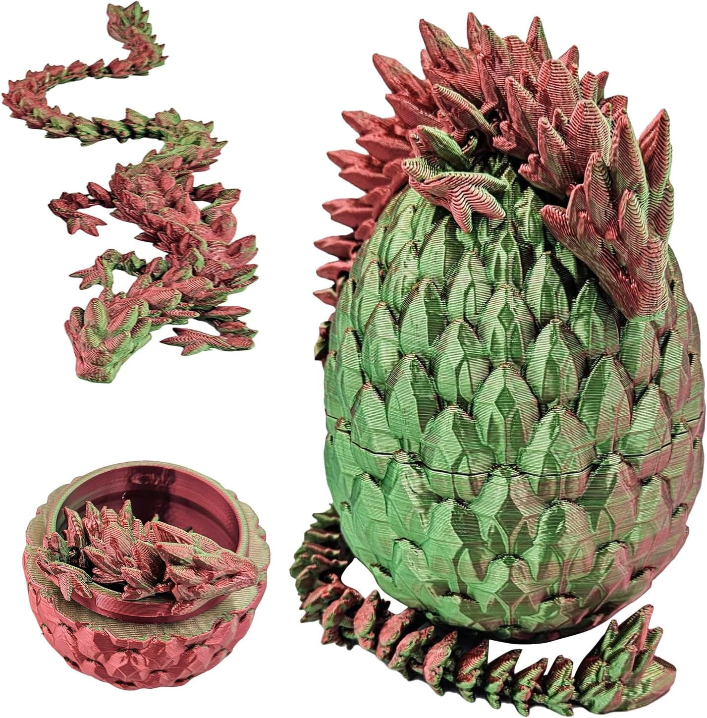 Home Office Desk Decor3D Printed Dragon Egg Crystal 3D Dragon Fidget Toys for Adult Articulated Dragon Egg Surprise Dragon Gifts