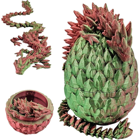 Home Office Desk Decor3D Printed Dragon Egg Crystal 3D Dragon Fidget Toys for Adult Articulated Dragon Egg Surprise Dragon Gifts