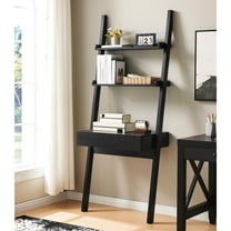 Home Office Desk With Bookcase, One Drawer And Two Shelves, Elegant Style Appeal