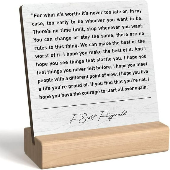 Home Office Desk Wooden Sign Decor, I Hope You Have The Courage, Inspirational Quotes Desk Decor Motivational Desk Decorations For Teens Student Office Classroom School