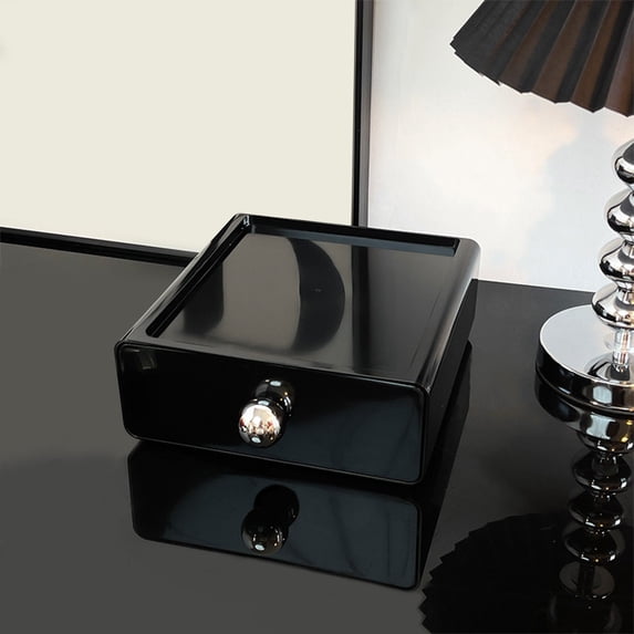 Home Office Desk with Drawers Desktop Storage Box Organizer 19x18x7cm for Cosmetic Stationery, Over Desk Storage with Sleek Slide Rail