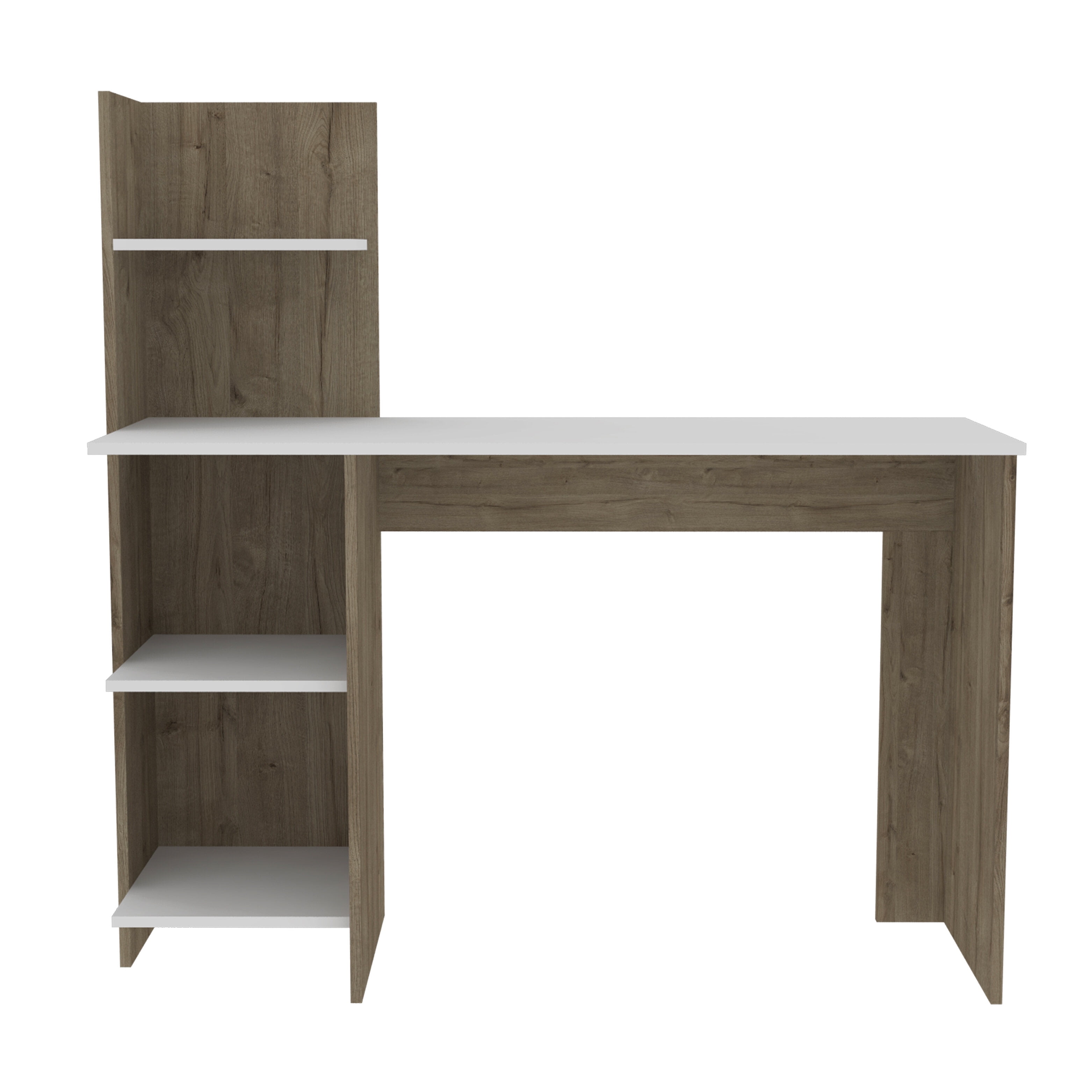 Home Office Desks, Vilna 120 Writing Desk , Four Shelves -Light Oak ...