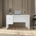 thumbnail image 1 of Home Office Desks, White 2-Drawer Desk with 1 Lockable, White Office Desks,Particle Board Computer Desks, Furniture Office Desks & Work Surfaces, 1 of 5