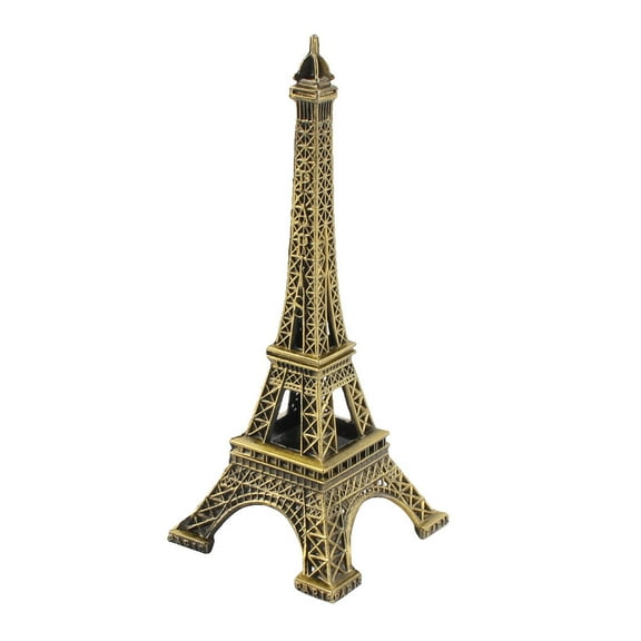 Home Office Desktop Decor Metal Statue Paris Eiffel Tower Model Bronze Tone for Christmas