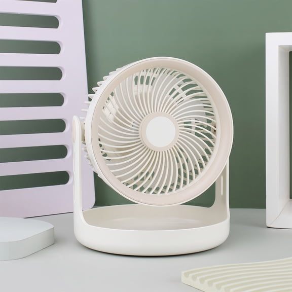 Home Office Desktop USB Fan,Quiet Low Noise Operation Powerful Wind Output,Three Custom Speed Modes Multi-Directional Air Supply,Built-In Tray Base(White)