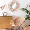 thumbnail image 1 of Home Office Hanging Mirror, Rattan Sunflower Circular Wall Mirror, 16x16in Rattan Wall-Mounted Mirrors with Boho Nordic Style, Circular Sunflower Mirrors for Inodoor Living Room Hallway, 1 of 7