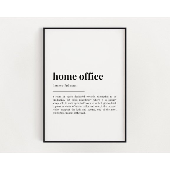 Home Office Meaning Print, Wall Art, Definition Print, Home Office Decor, Quote Print, Print Home Decor #3356, Unframed Canvas Size 8x12