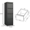 thumbnail image 1 of Home Office Metal Filing Cabinet - 4 Drawer With Lock And Silent Rails 4 Storage &enough Space, 1 of 7