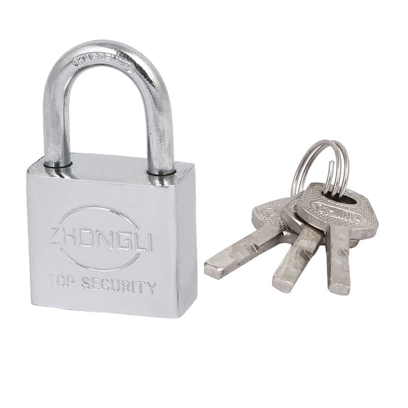 Home Office Metal Security Locker Padlock Silver Tone 50x30x15mm