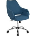 thumbnail image 1 of Home Office Mid-Back Office Chair with Wrap Style Arms in Blue Fabric, 1 of 4