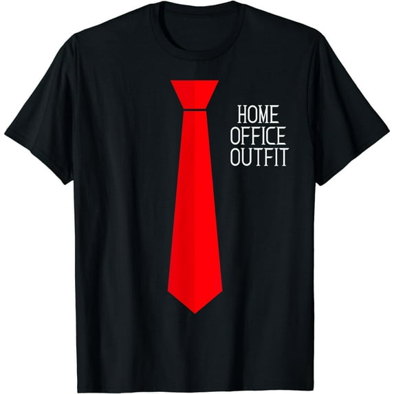 Home Office Outfit Red Tie Telecommute Working From Home T-Shirt