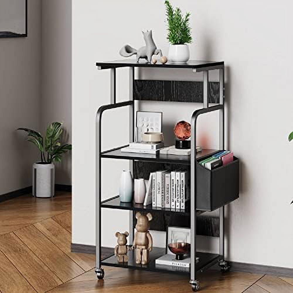 Home Office Printer Stand With Storage, 4 Tier Large Tall Printer Shelf Cart WITH/Lockable