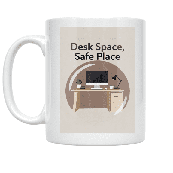 Home Office Sanctuary Desk Space Safe Place - Home Office Worker - 11 oz Ceramic Coffee Mug