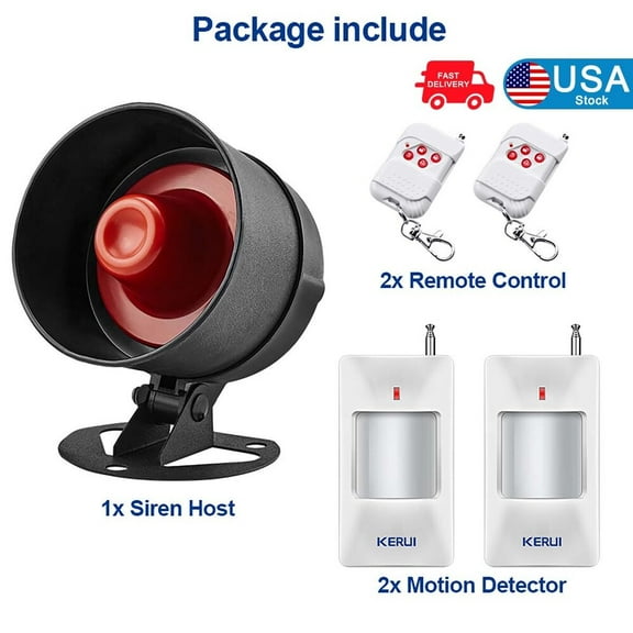 Home Office &Shop Security Alarm System Kit 110db Wireless Loud Siren Horn