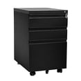 thumbnail image 1 of Home Office Sliding Rail Drawers File Storage Steel Movable File Cabinet with Keys & Casters, 1 of 8