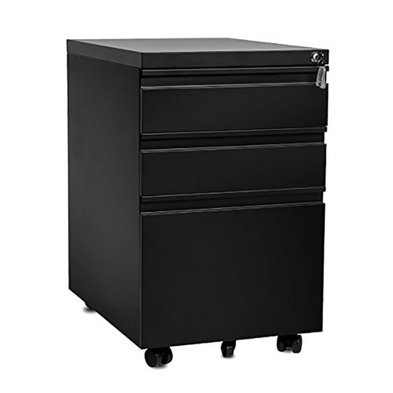 Home Office Sliding Rail Drawers File Storage Steel Movable File Cabinet with Keys & Casters