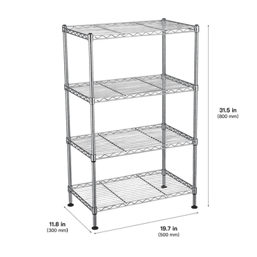 BestOffice 4 Tier Wire Shelving Unit Chrome