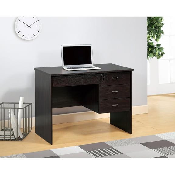 Home Office Student Desk With Three Secure Locking Drawers And A Practical Layout, Drawer For An Efficient Setup,