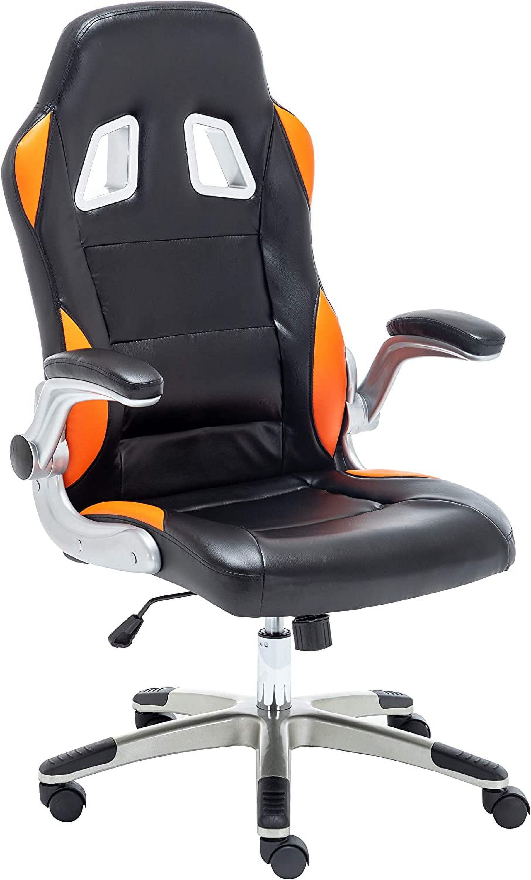 Home Office Swivel Adjusable Black Orange Executive Gaming Chair