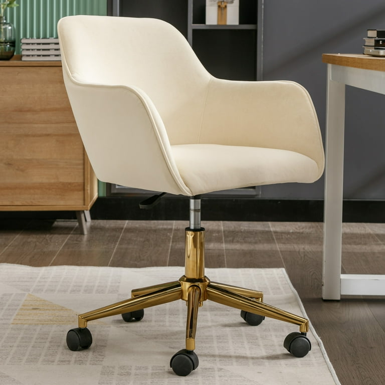 Home Office Swivel Desk Chair, Comfy Velvet Upholstered Accent