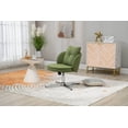 thumbnail image 1 of Home Office Swivel Desk Chair, Modern Adjustable Home Computer Executive Chair with Pillow & Silver Base, Accent Task Vanity Chair for Small Space, Make-up, Studying, Green, 1 of 9