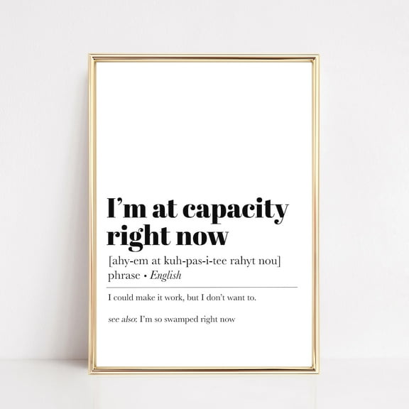 Home Office Wall Decor, Definition Print, Funny Home Office Decor, Office Wall Art, Minimal Office Art, Print Wall Art UNFRAMED PAPER POSTER, Home Decor, Vintage Gift, Living Room Dercor