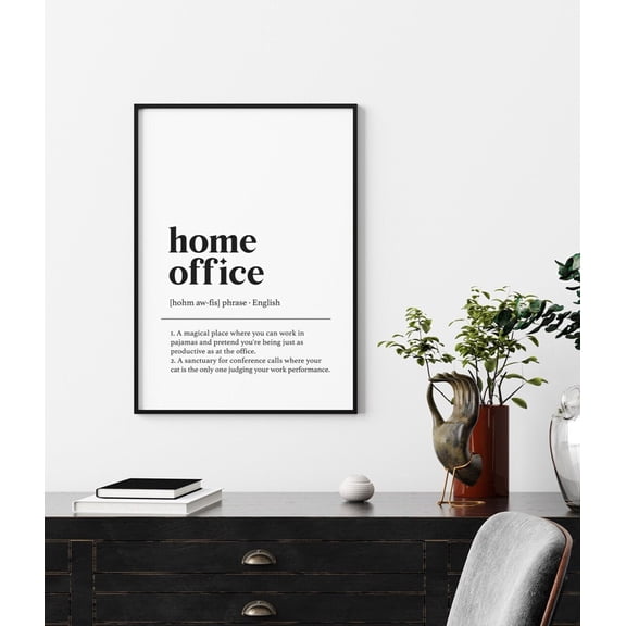 Home Office Wall Decor Definition Print Work From Home, Unframed Paper Poster 11x14in