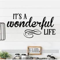 Home Office Wall Words Its A Wonderful Life Vinyl Decal Sticker Inspiring Quote 23x12-inch Black
