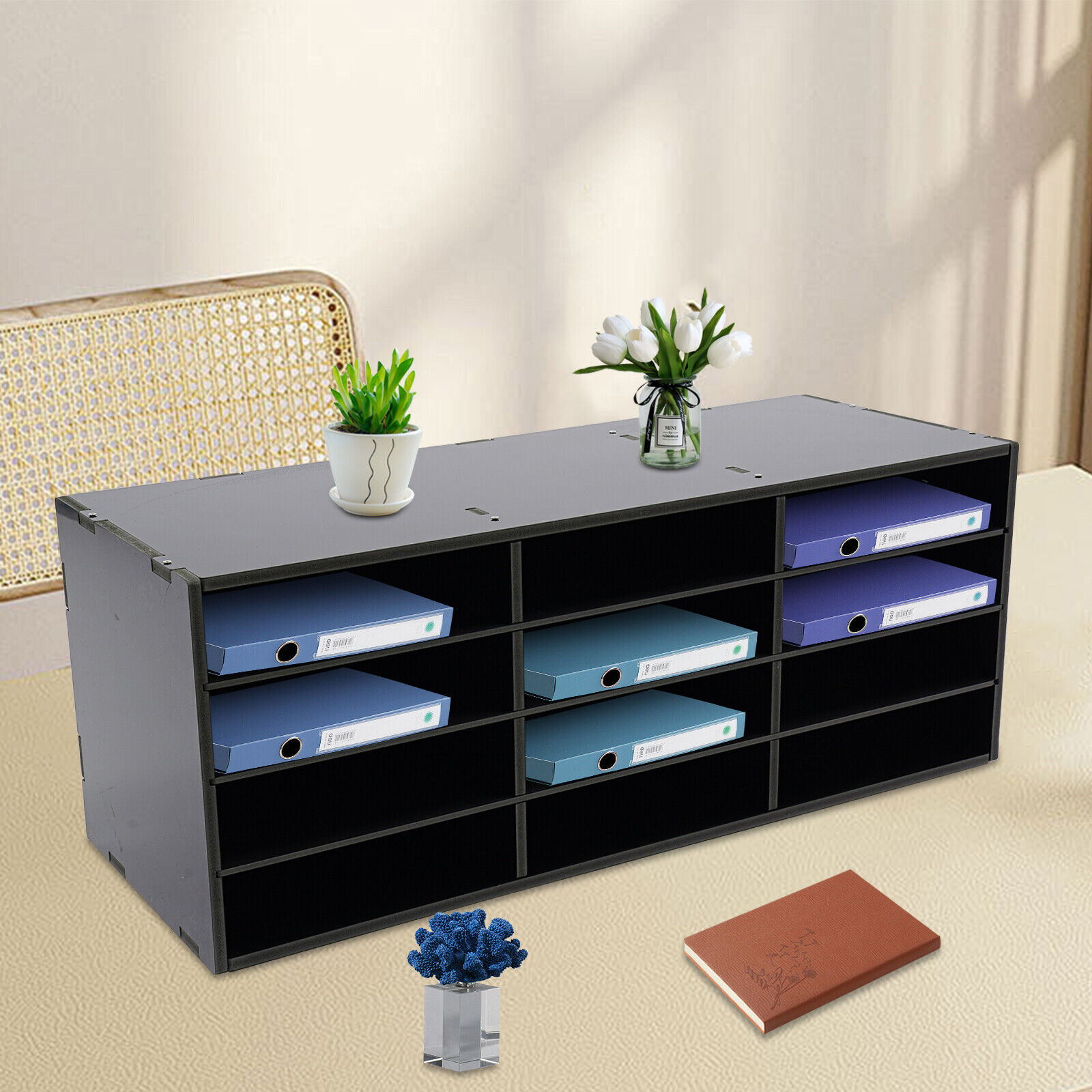 Home Office Wood Desk Organizer Desk Document Paper A4 File Tray Mail Sorter