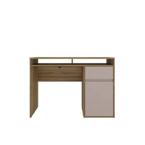 Home Office Workstation Desk with Storage, Walnut