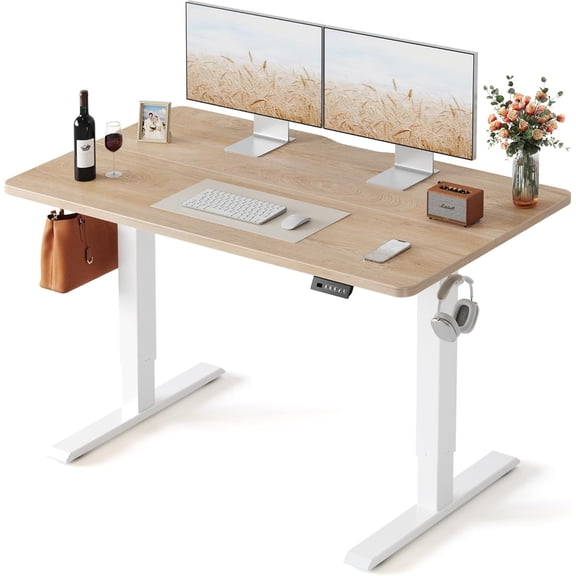 Home Office Workstation PC Laptop Table Clean White 48x24 Inch with for Executive Writing Desktop Gaming Drafting Student Studying Work