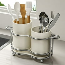 Home Organization - Kitchen Countertop Tool Stand Knife And Spoon Drying Rack Hygienic Kitchen Tool Caddy Stainless Steel Cutlery Organizer Kitchen Storage & Organization