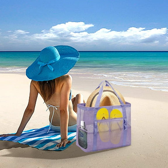 Home Organization - Large Capacity Storage Bag Transparent Mesh Toy Storage Bag Swimsuit Miscellaneous Crossbody Bag Beach Bag Storage Trunks & Bag