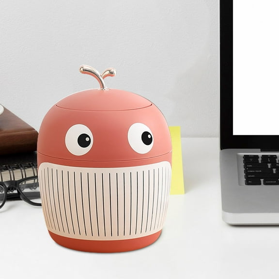 Home Organization - Little Desktop Garbage Bin With Lid Cute Garbage Bin Portable Garbage Bin Home Office Household Garbage Bin Household Cleaning Tools Living Room Waste Bins